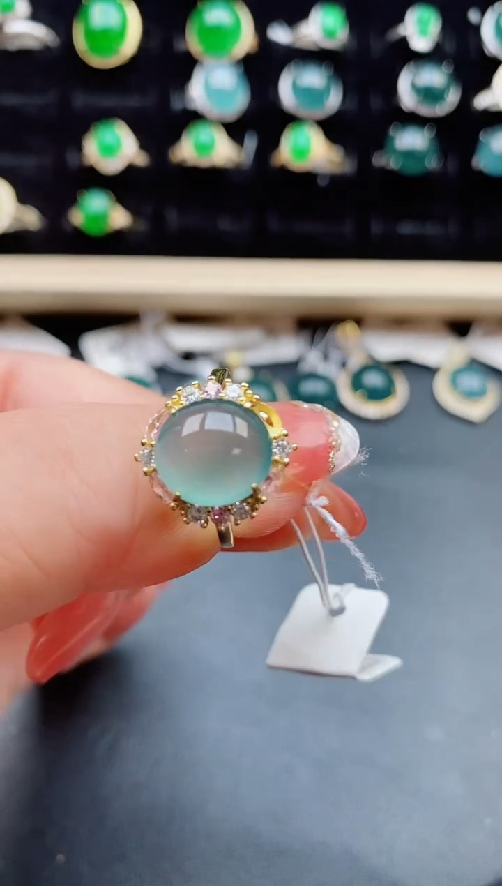 【闪购商品】翡翠戒指银S925镶嵌058550