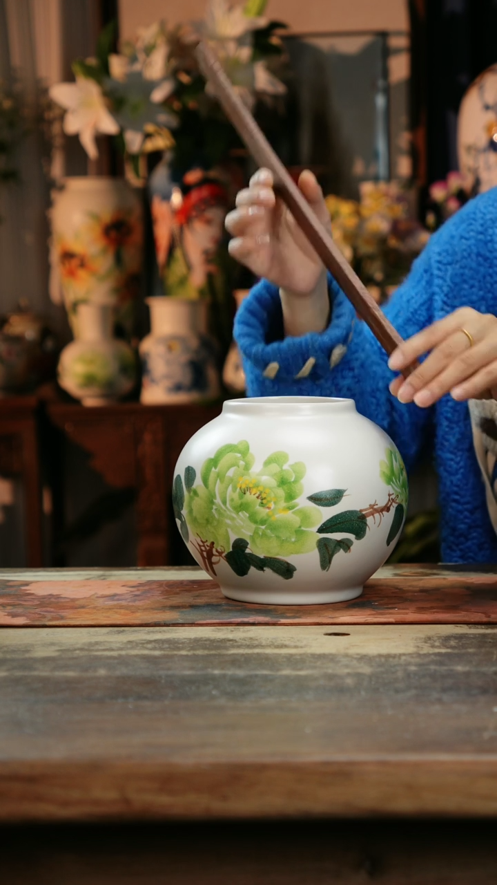 【闪购商品】瓷片景德镇纯手工釉下彩精品花瓶