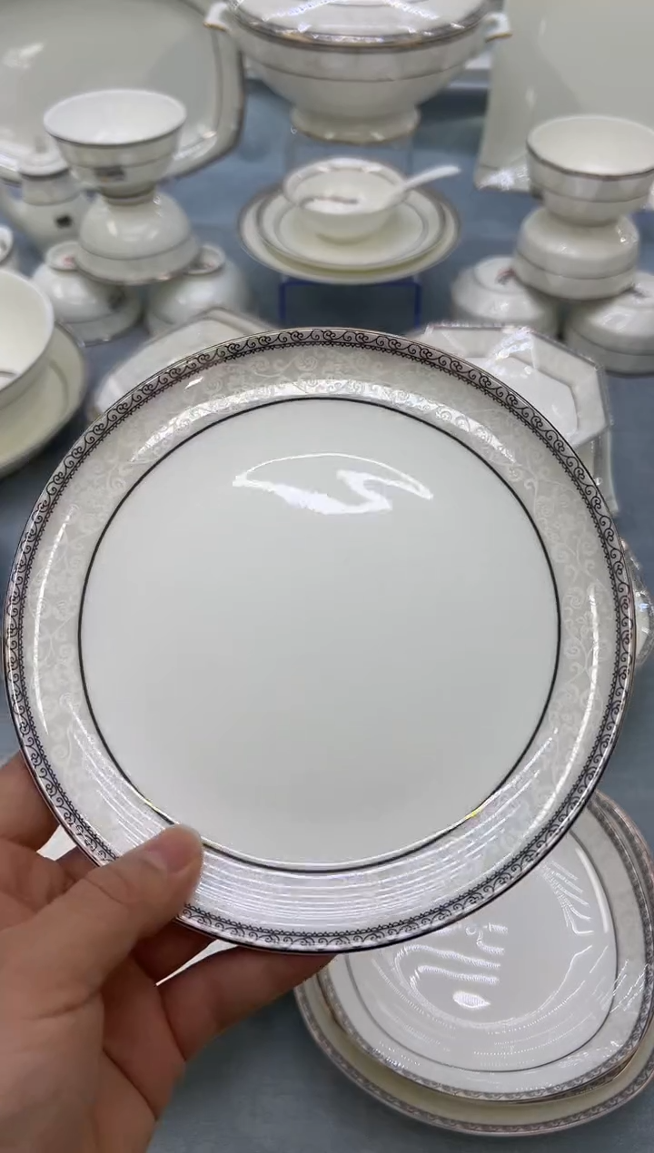 骨瓷玲珑7月光6个 