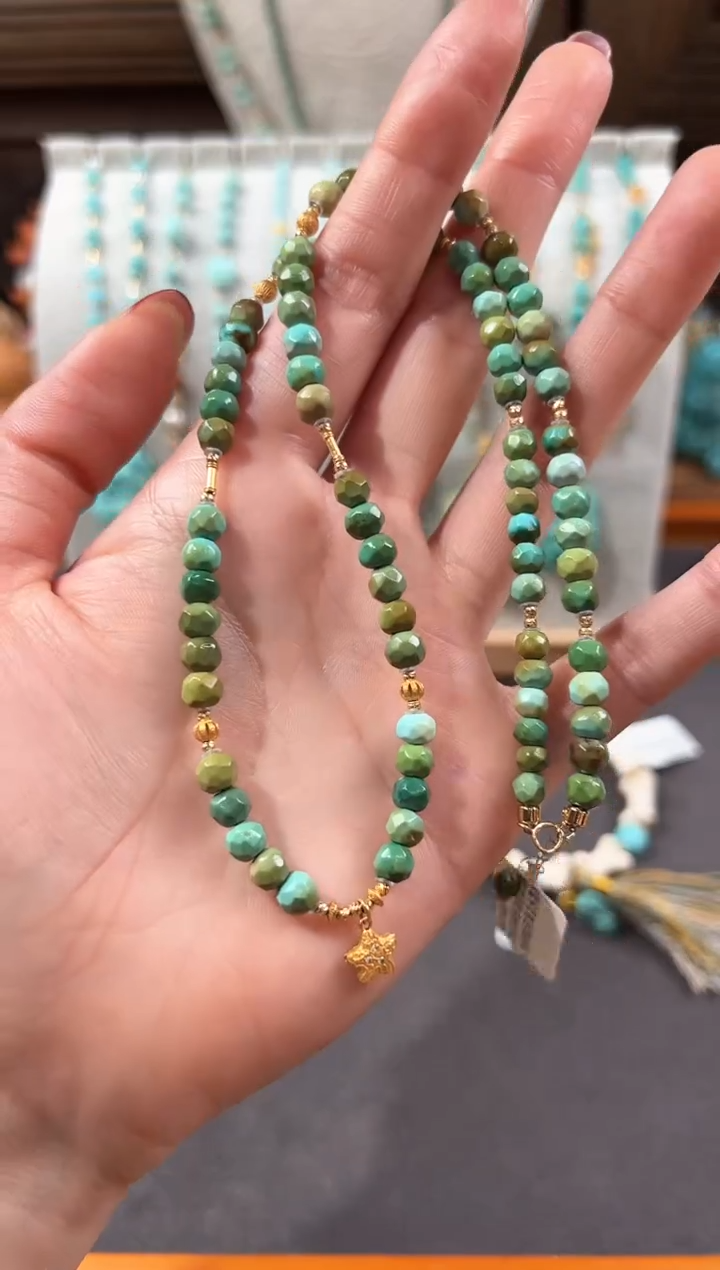 【闪购商品】绿松石颈饰18K金镶嵌绿松石项链