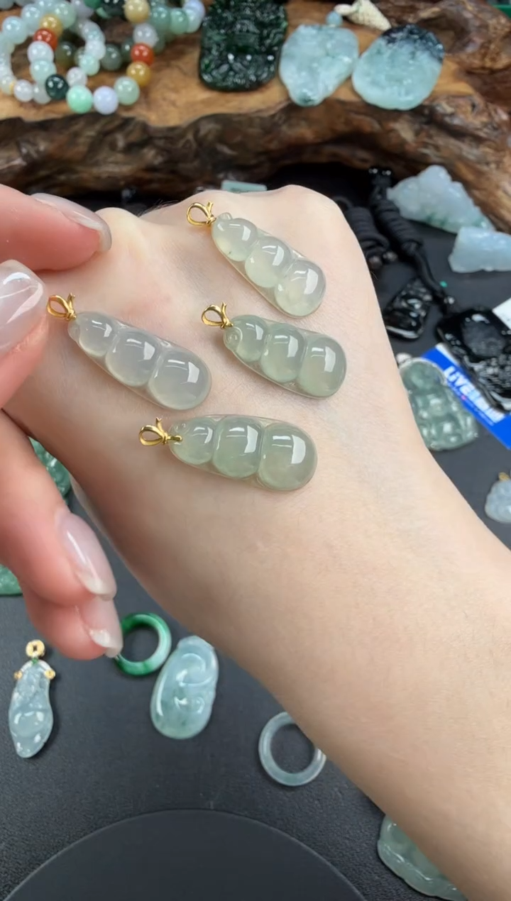 吊坠(不含链)18K金镶嵌翡翠翡翠饰品（多样性发货一件）-155