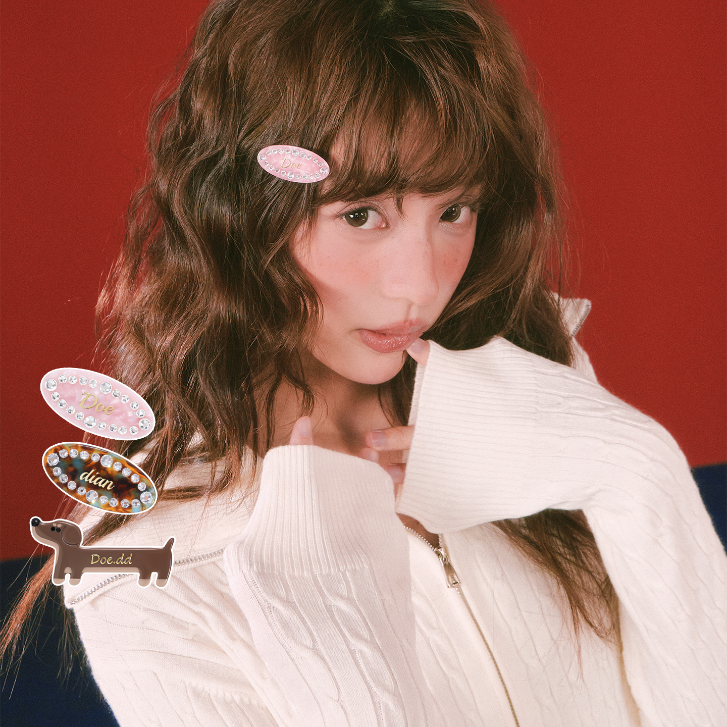 ROSYDOEDIAN·「撇起系列-醋酸发夹」可爱少女风发饰甜美ins边夹