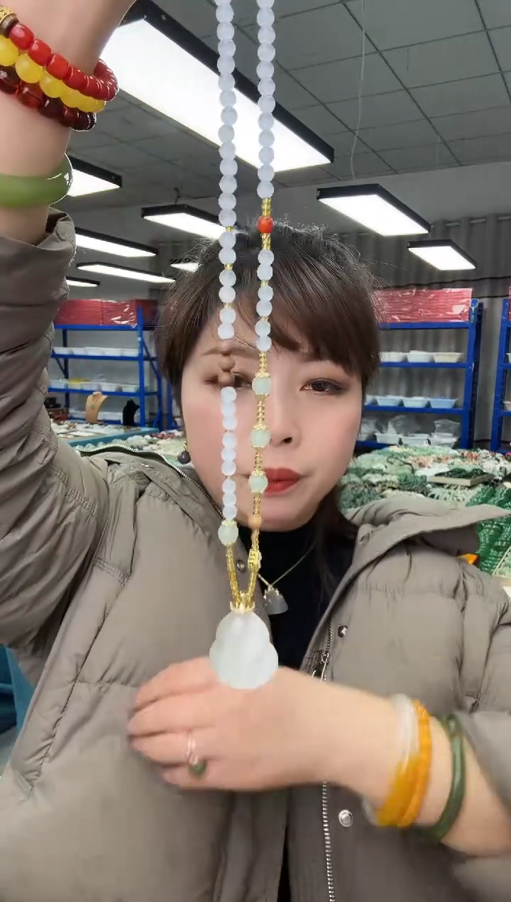 颈饰未镶嵌石英质玉精美宝石光葫芦毛衣链吊坠