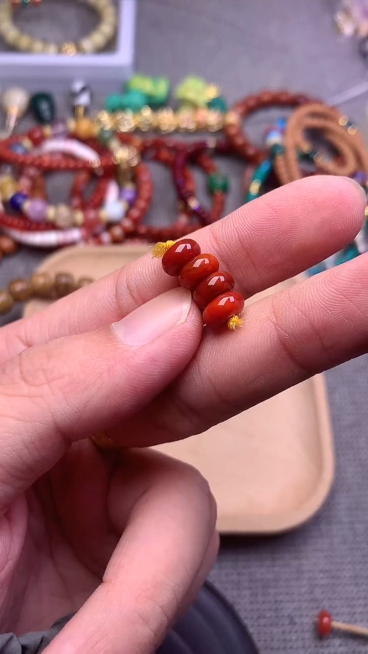 合金配饰南红玛瑙算盘卡8mm 4片发