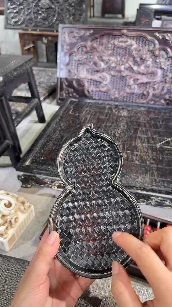 木A001紫檀雕刻板以直播间截图
