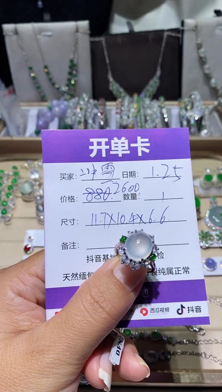 【闪购商品】翡翠耳饰银S925镶嵌冰雪与我