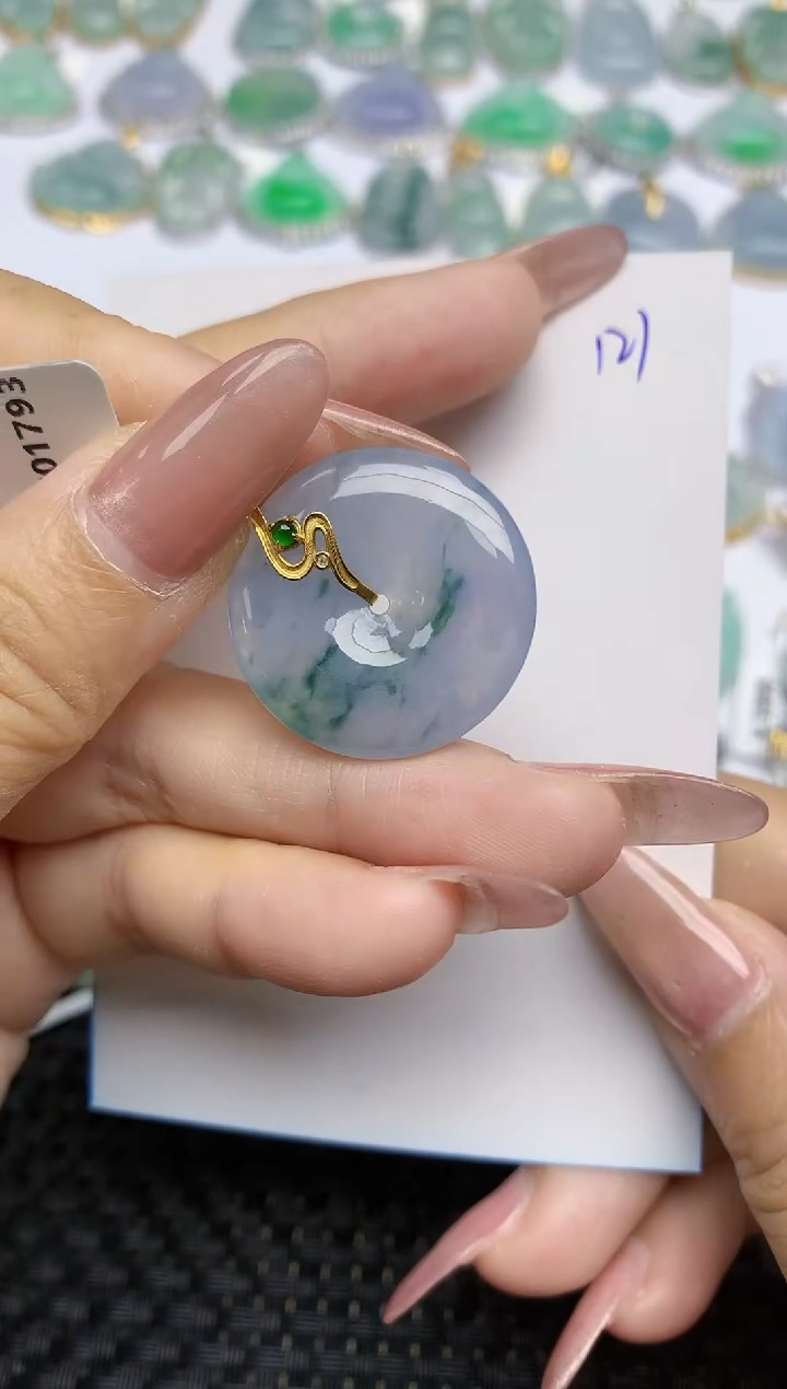 【闪购商品】翡翠颈饰18K金镶嵌天然A货翡翠 121