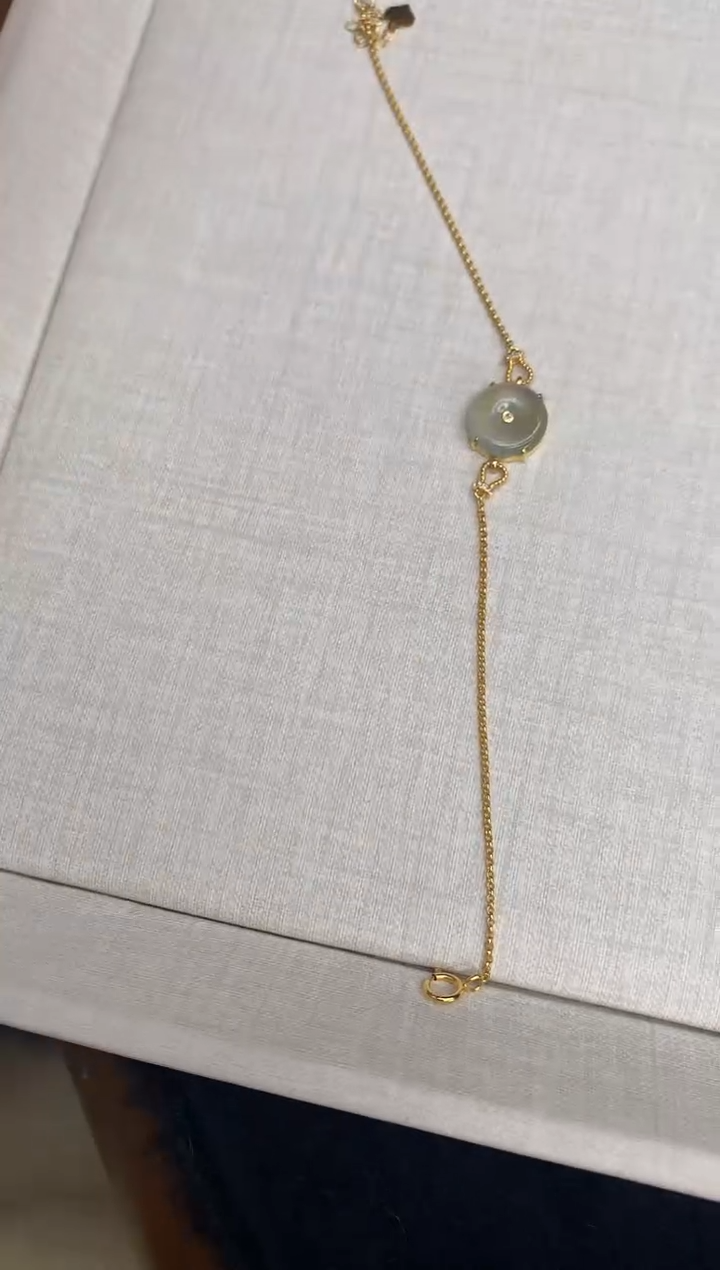 【闪购商品】翡翠手链18K金镶嵌手链