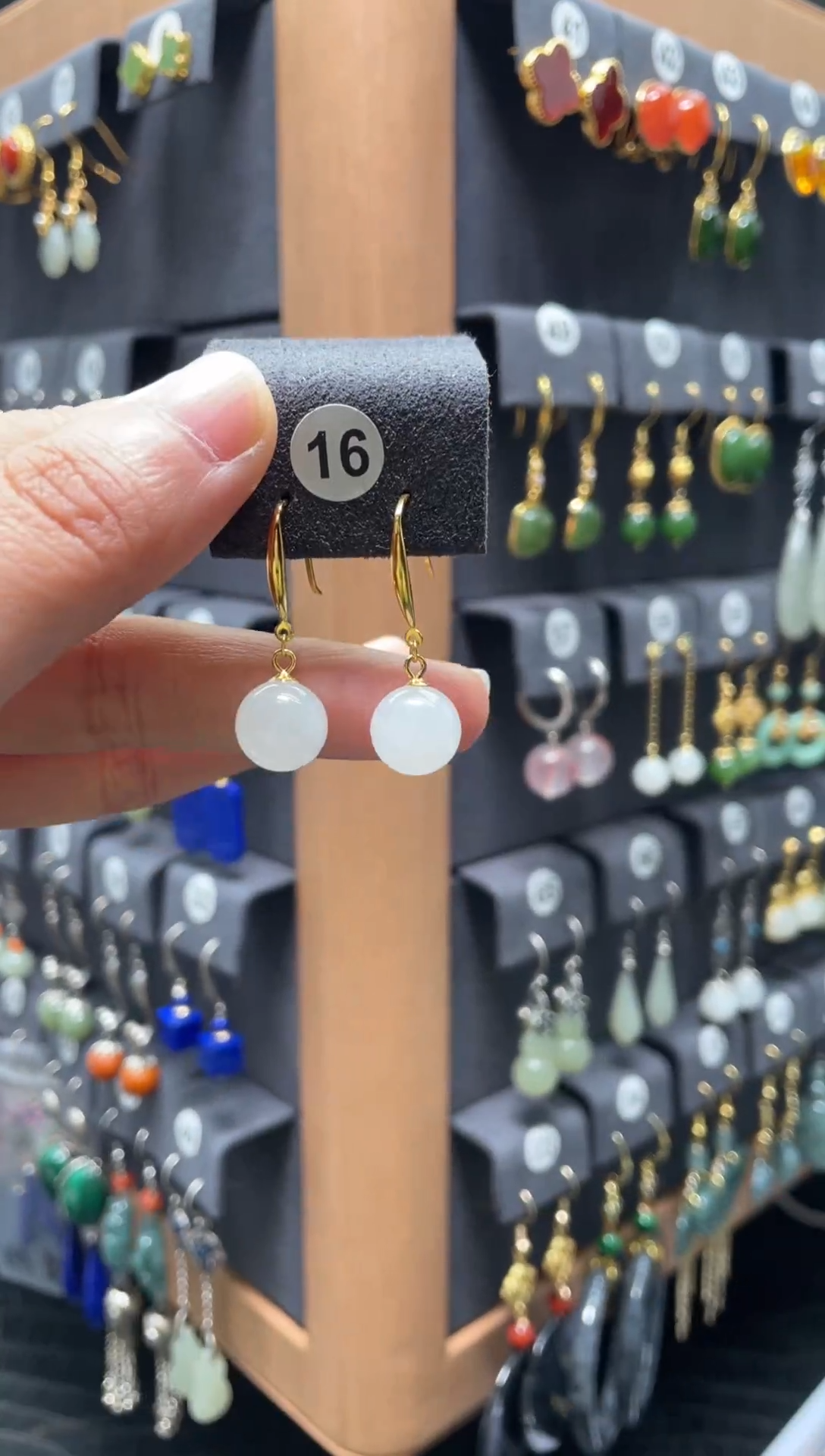 【闪购商品】和田玉耳饰银S925镶嵌0016