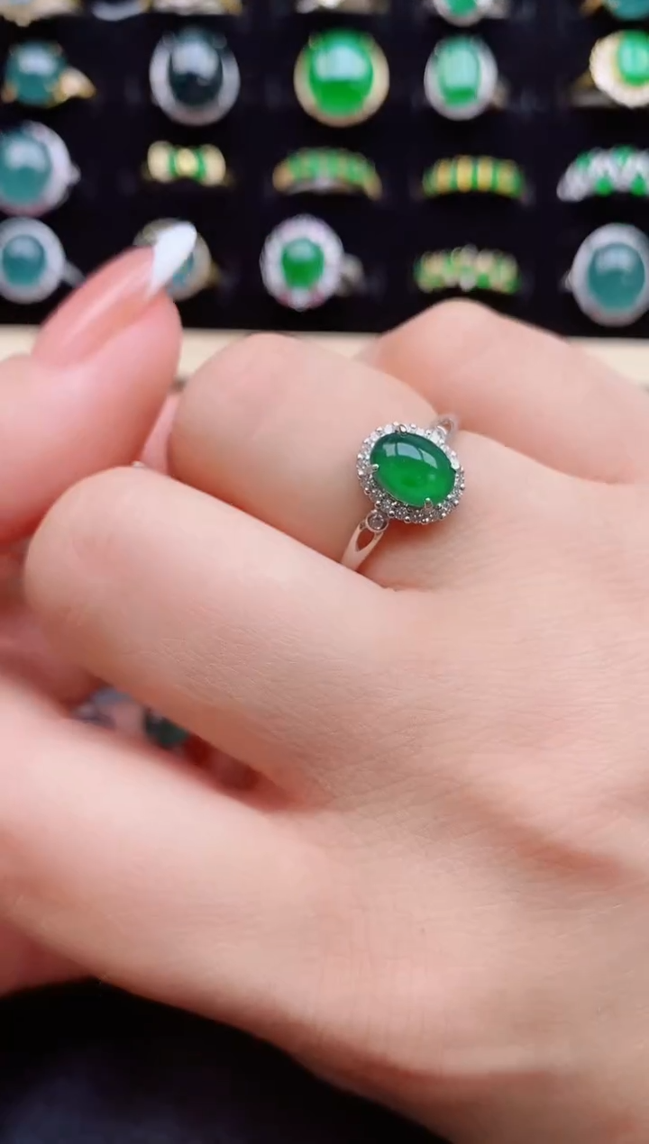 【闪购商品】翡翠戒指银S925镶嵌5080850