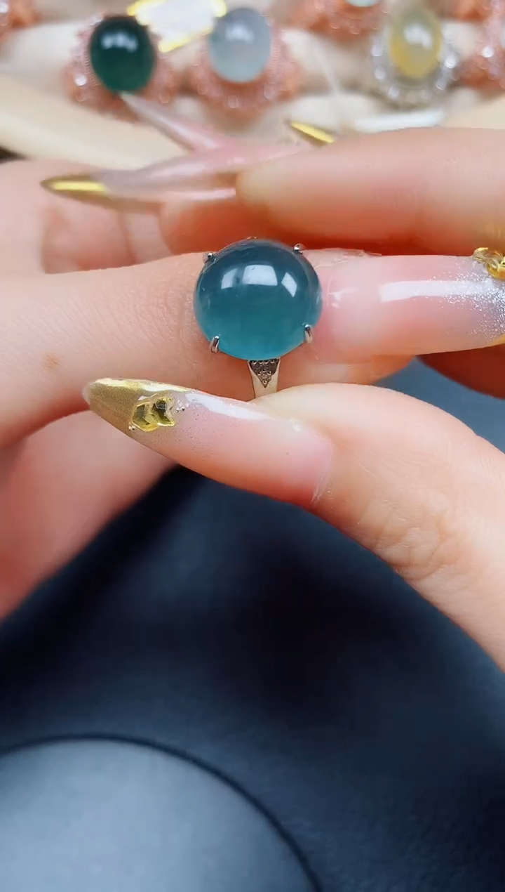 【闪购商品】翡翠戒指银S925镶嵌翡翠