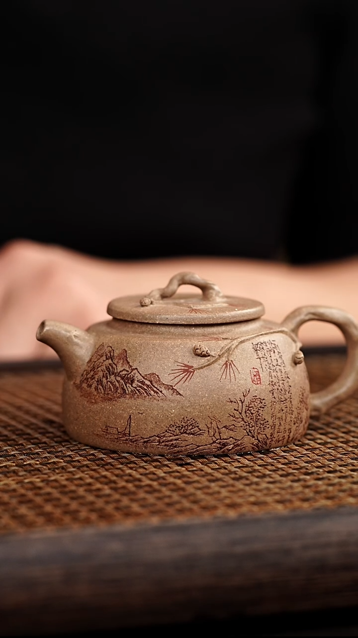 茶壶紫砂宜兴心悦紫砂   竹节  130cc   