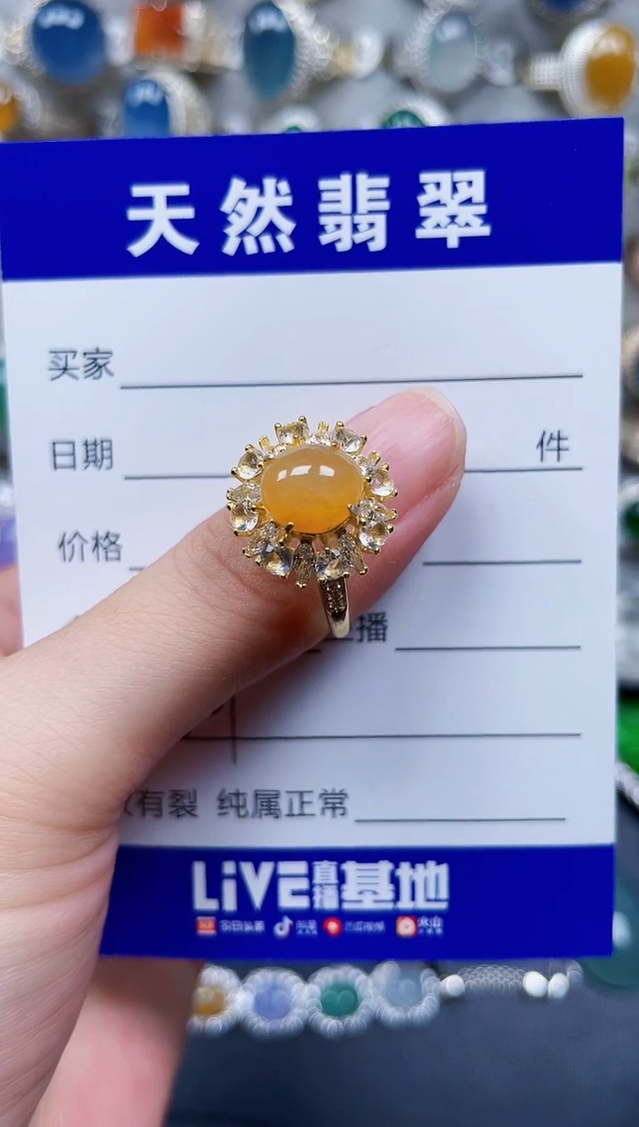 银S925镶嵌戒指翡翠609