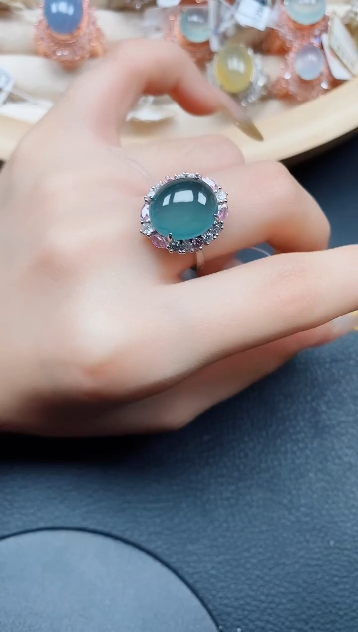 【闪购商品】翡翠戒指银S925镶嵌翡翠
