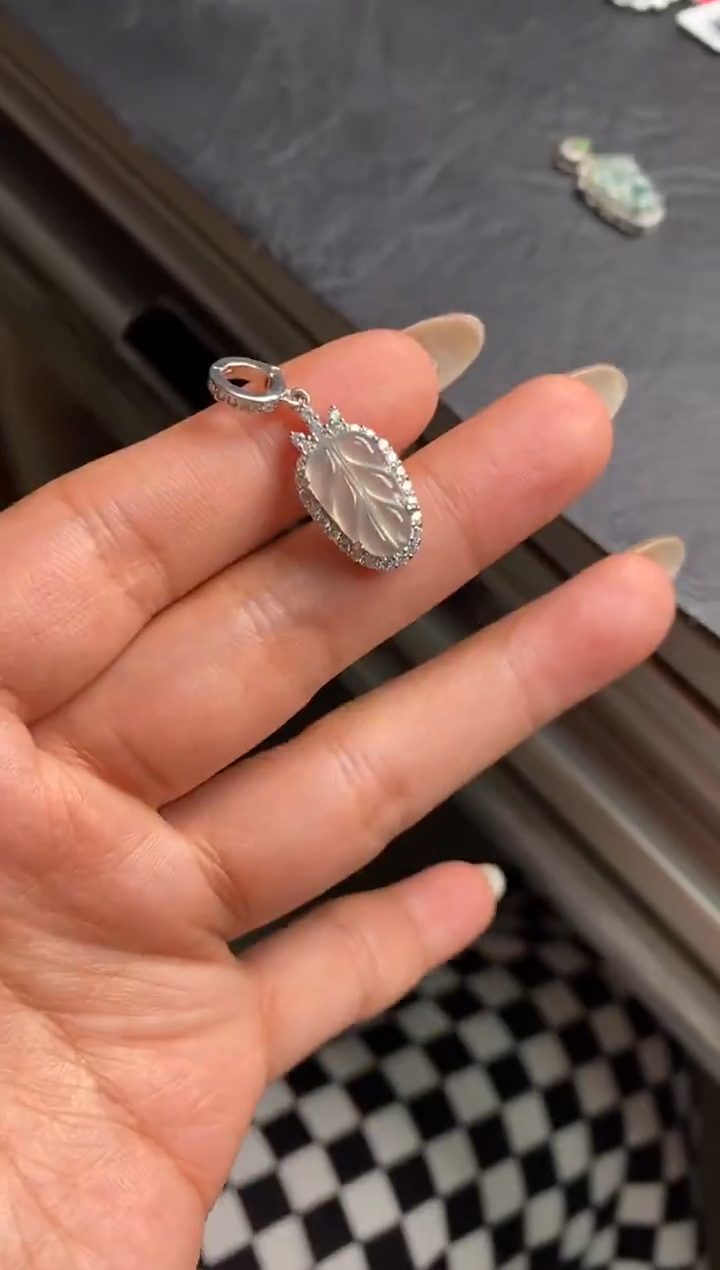 银S925镶嵌戒指翡翠天然A货翡翠