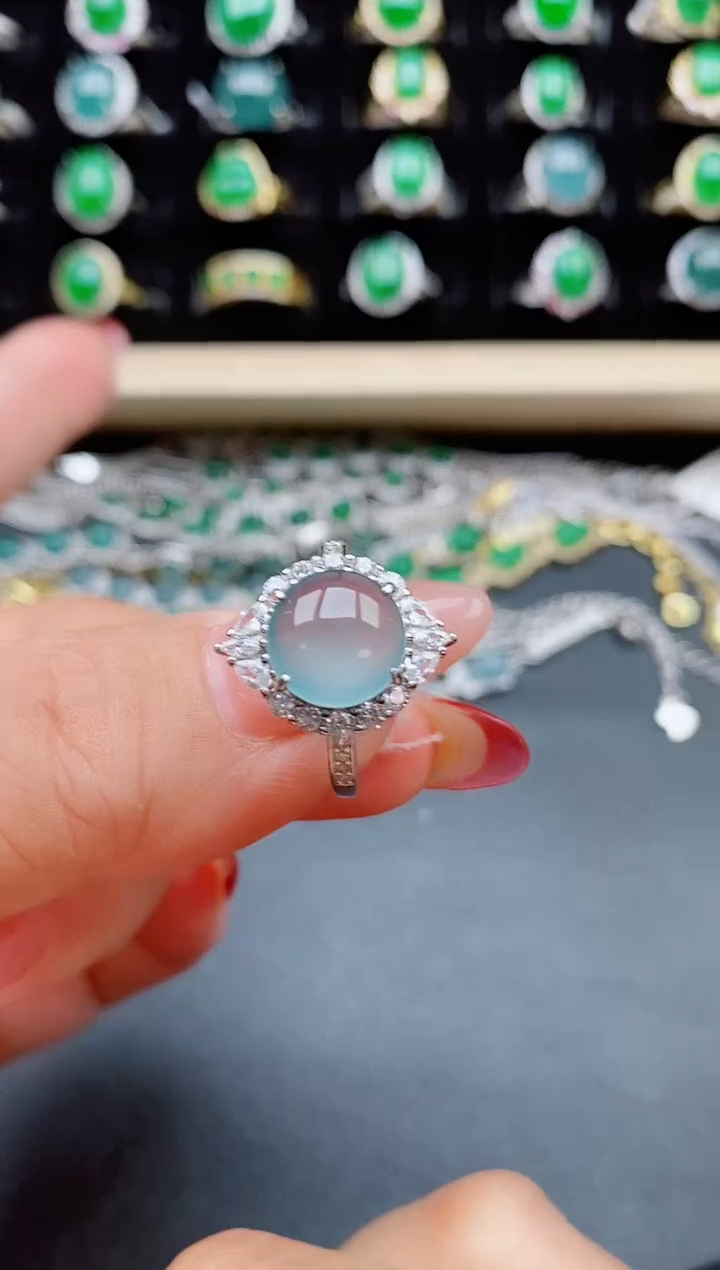 【闪购商品】翡翠戒指银S925镶嵌21321