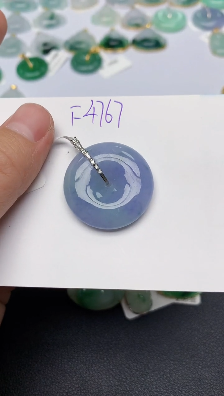 颈饰18K金镶嵌翡翠天然缅甸A货翡翠百元以上9元证书费自理