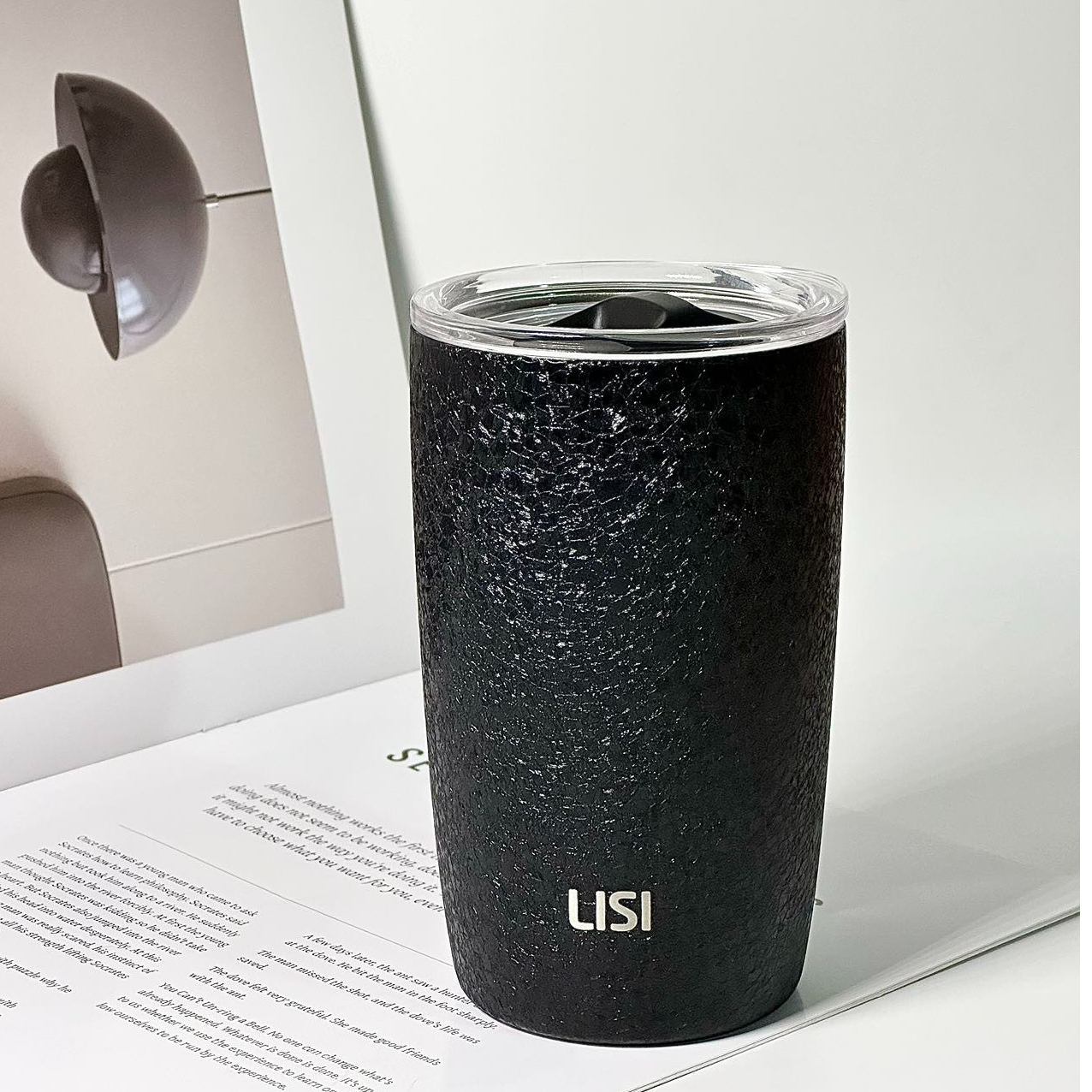 LISI利时咖啡杯高颜值不锈钢桌面保温杯高档车载随行办公室茶水杯