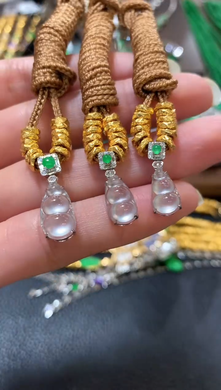 套链足金镶嵌翡翠m9多样性一件发货