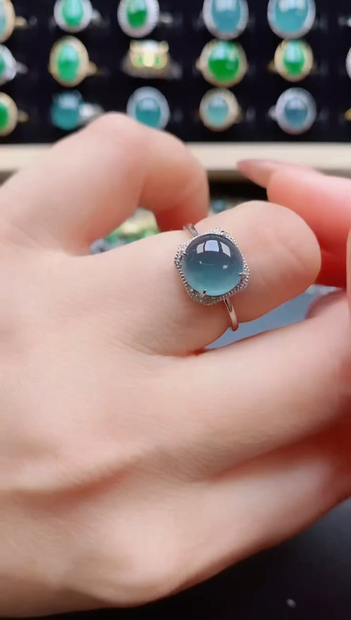 翡翠戒指银S925镶嵌321321
