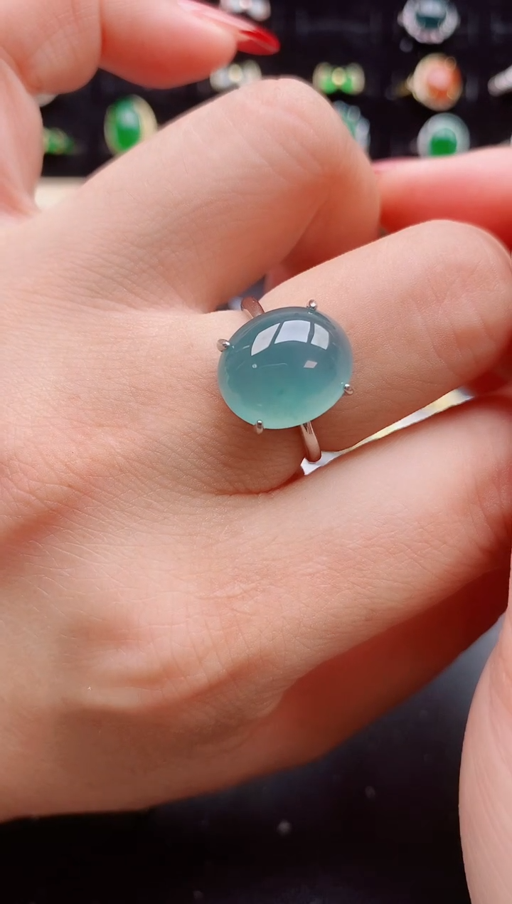 【闪购商品】翡翠戒指银S925镶嵌12121