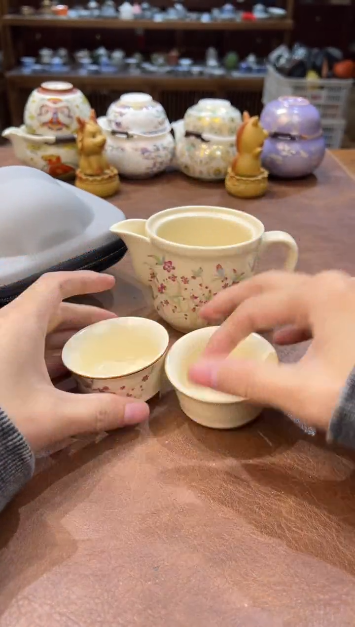 真的很便宜会开片的旅行茶具