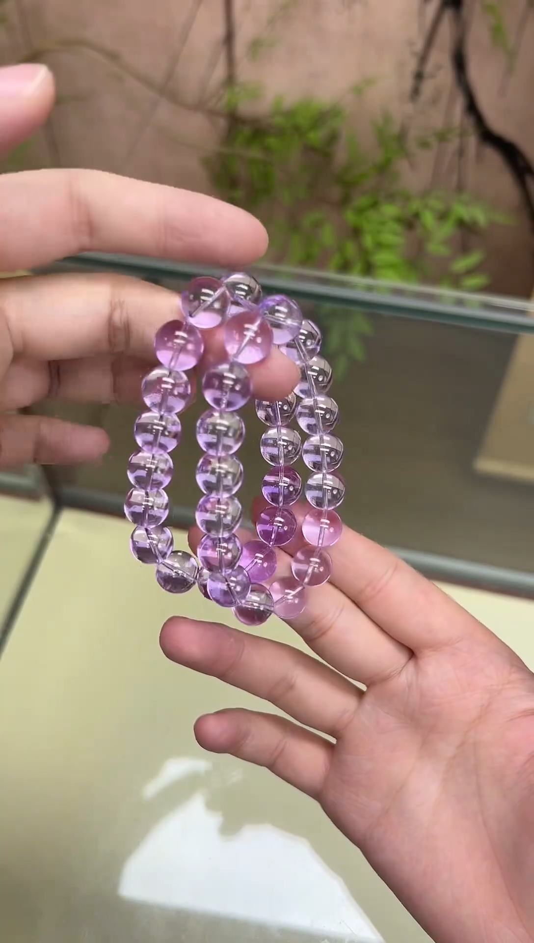 未镶嵌手链水晶玻利维亚紫12mm