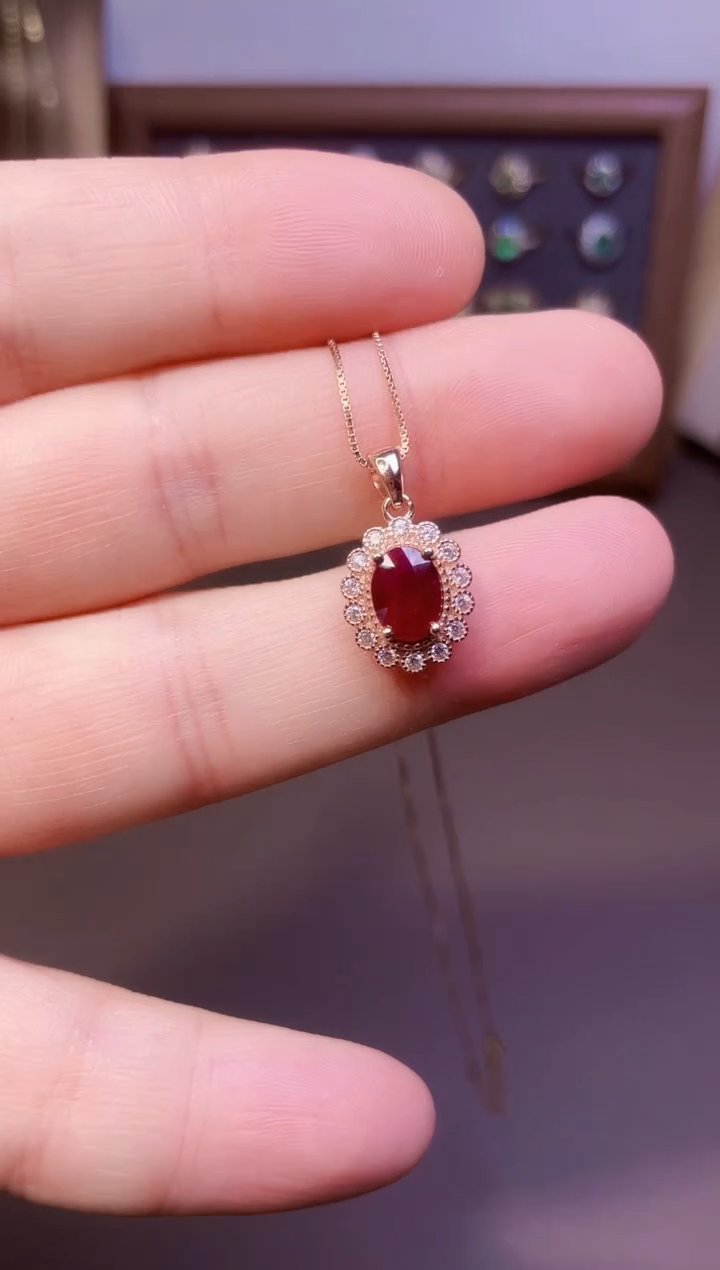 【闪购商品】红宝石颈饰银S925镶嵌1