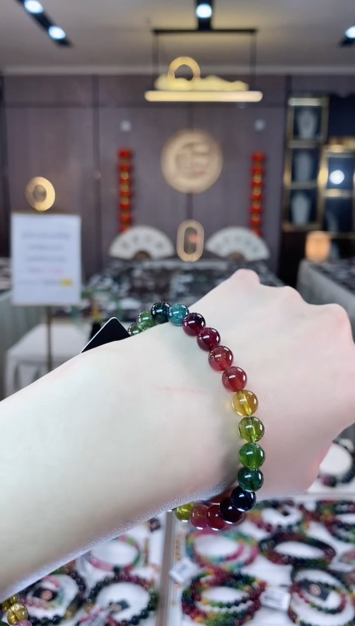 【闪购商品】碧玺单圈手串7mm+未镶嵌一物一证dan