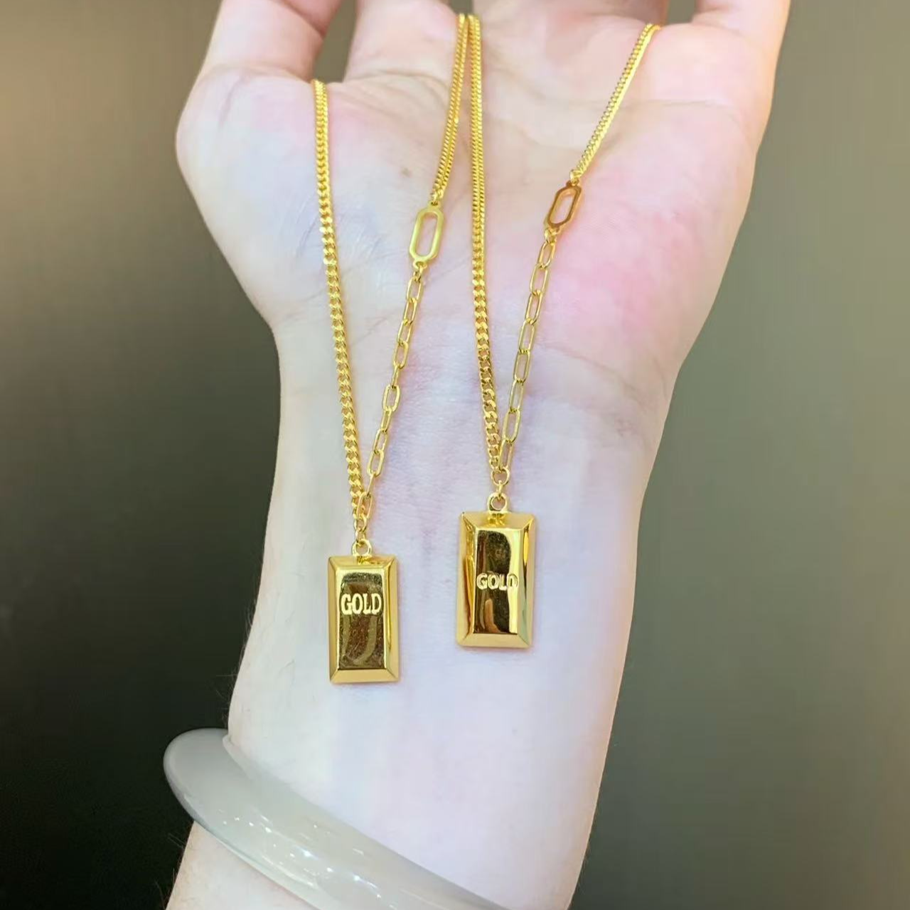 坠链均足银 足银光面暴富套链百搭时尚精美项链