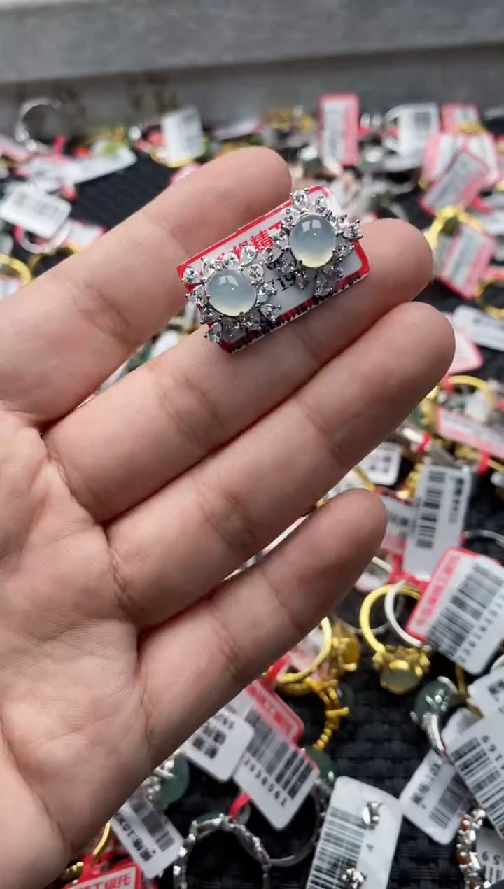 【闪购商品】翡翠戒指银S925镶嵌555555---1