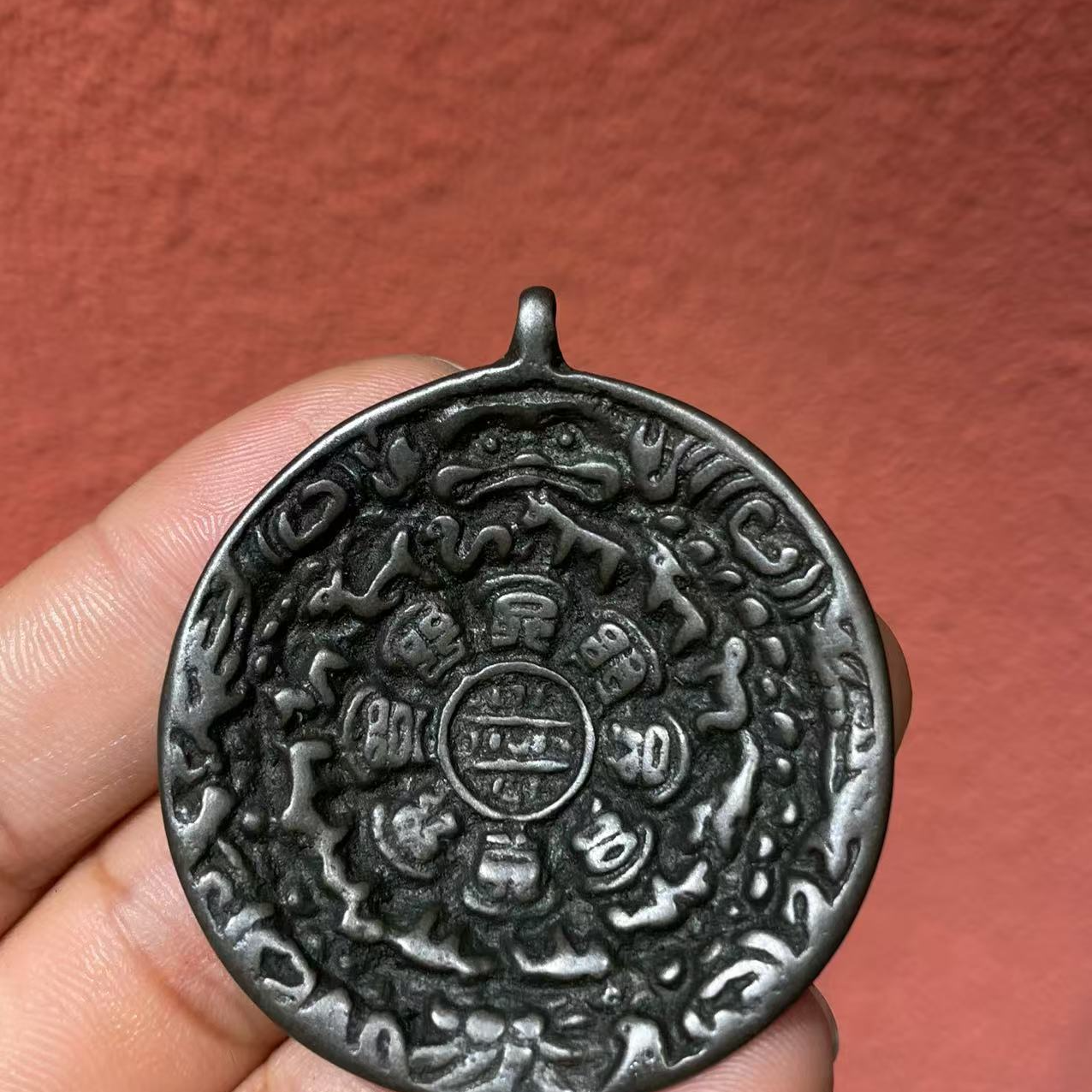 铜合金藏传九宫八卦牌文创挂件直播间选购下单