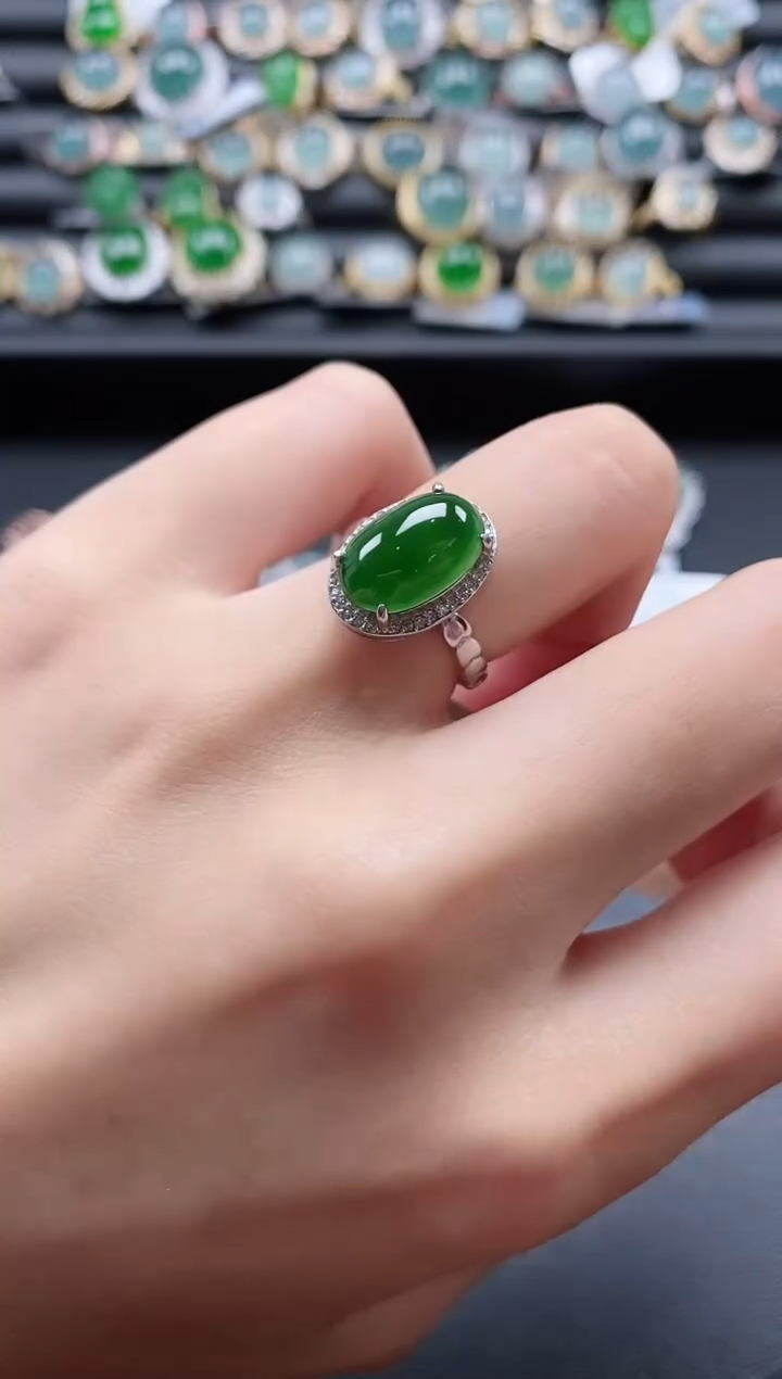 【闪购商品】翡翠戒指银S925镶嵌51511