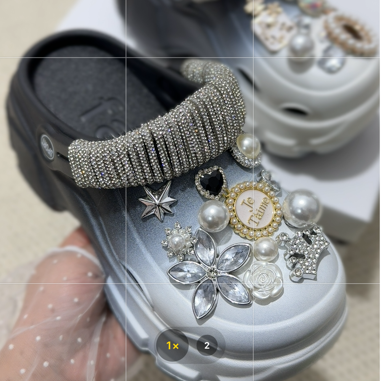 2025厚底7公分EVA 水钻系列高货洞洞鞋  防滑耐穿