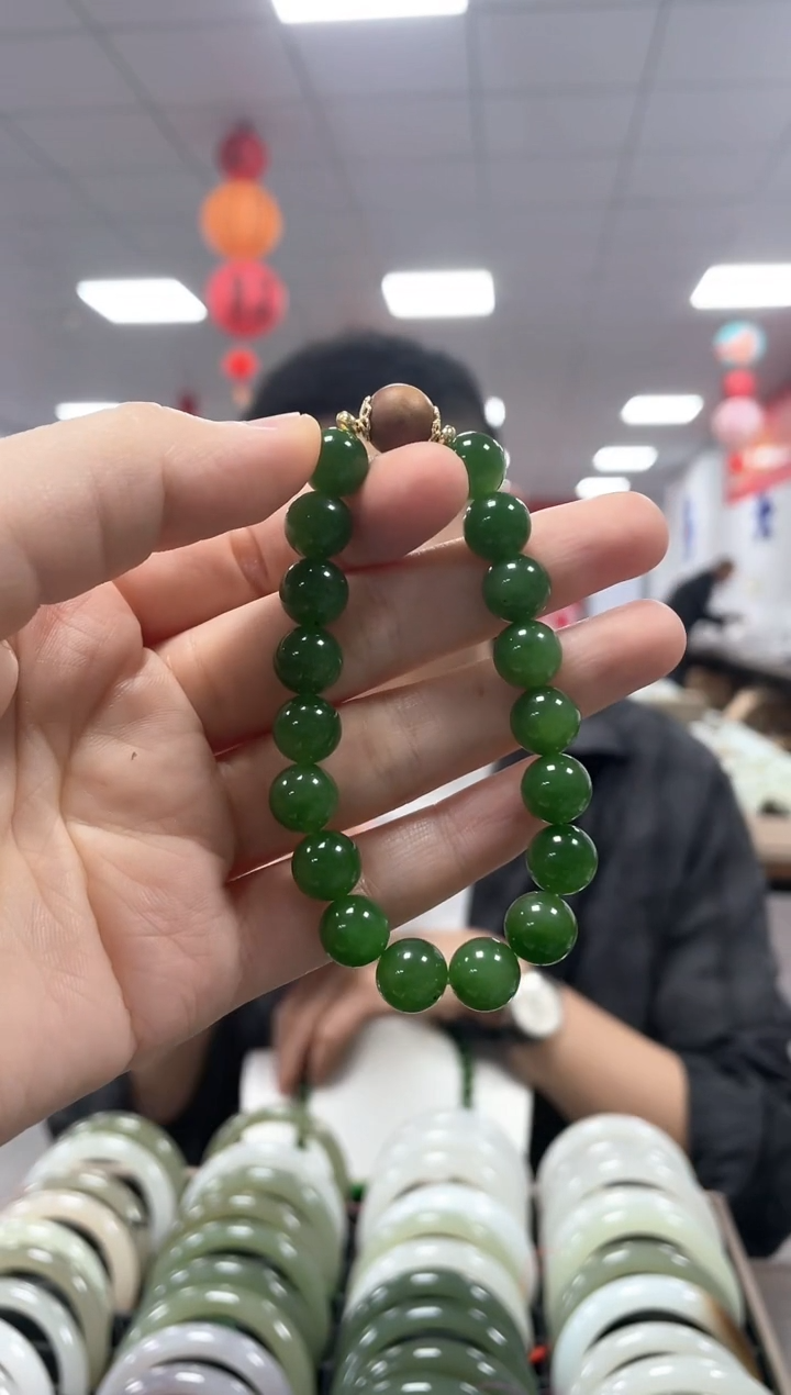 手链未镶嵌和田玉碧玉卡10手串一条