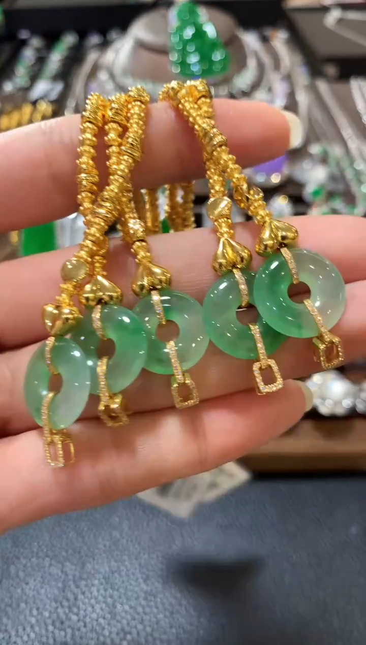 足金镶嵌手链翡翠木***、m76多样性一件发货