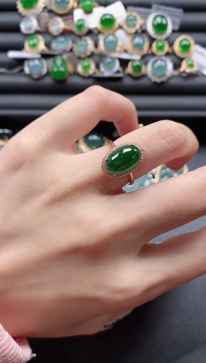 【闪购商品】翡翠戒指银S925镶嵌15511