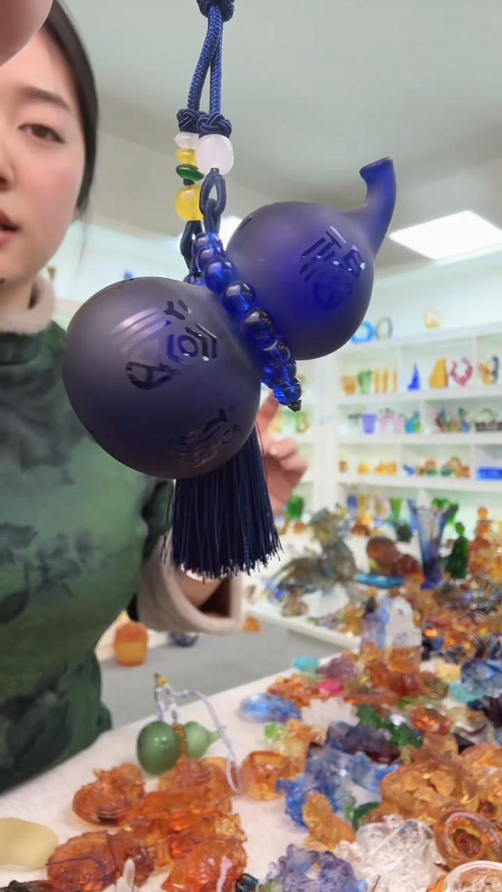 手工艺品琉璃蓝色香水葫芦