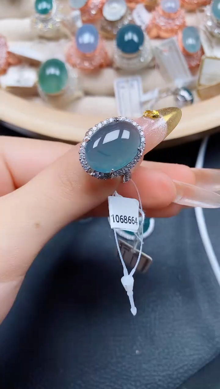 【闪购商品】翡翠戒指银S925镶嵌翡翠