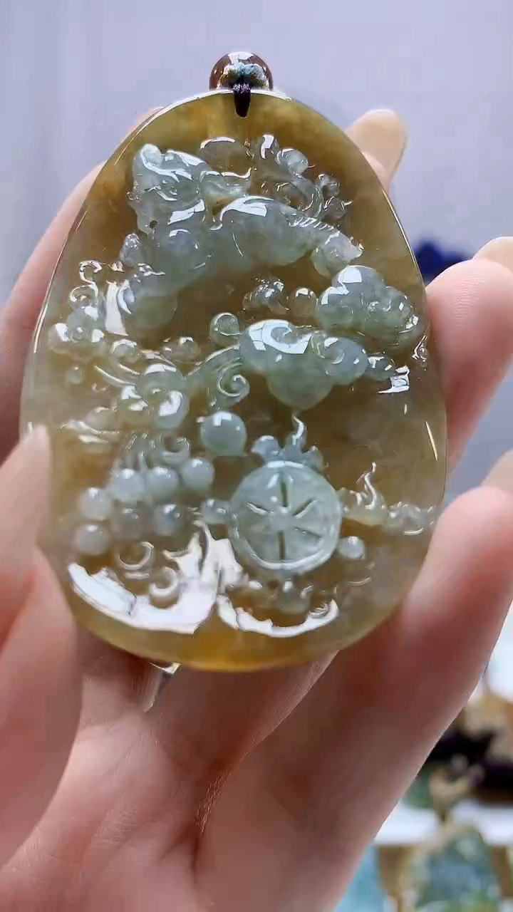 未镶嵌定制翡翠5028DD-毛货挂件157