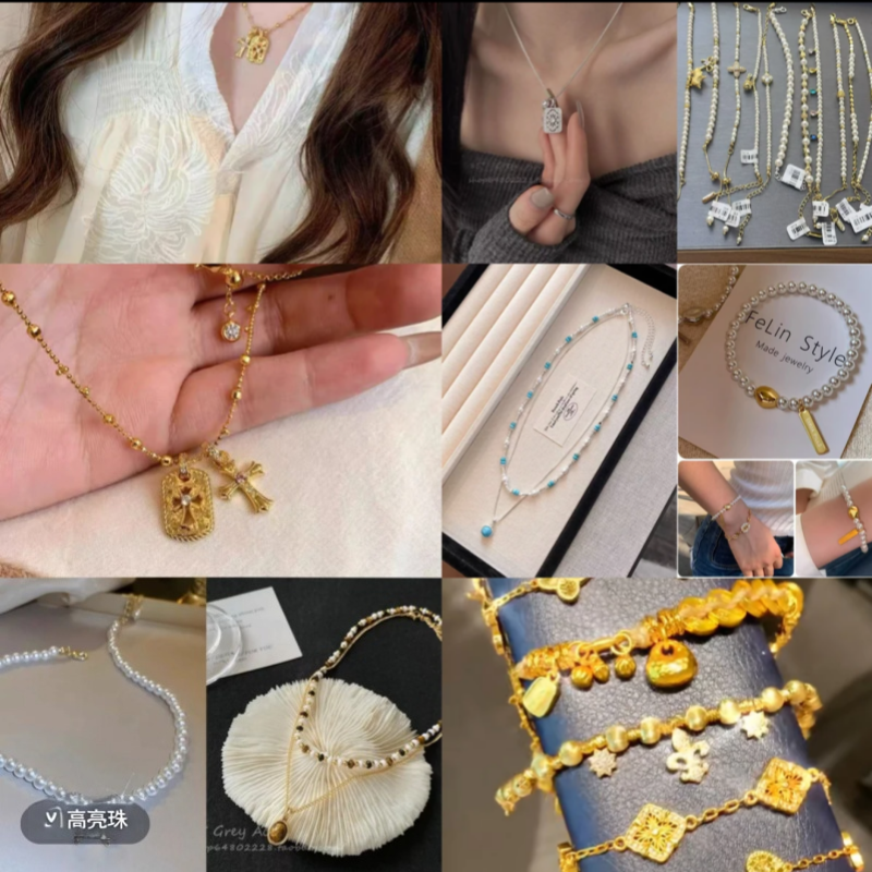 铜合金布艺项链 气质首饰【直播间下单链接】百搭精致不掉色民族风