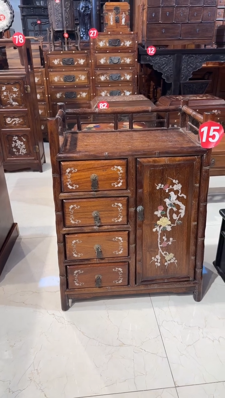 【闪购商品】木木艺缅花四抽屉围栏柜1980.8888