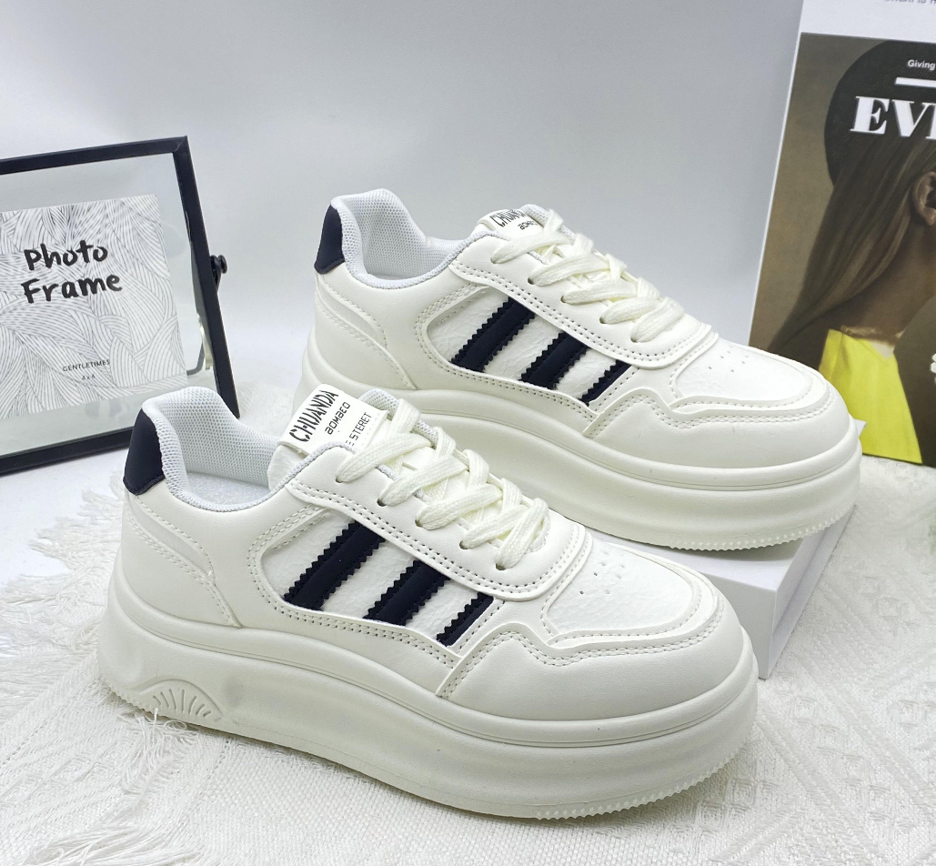 【AB011】透气增高图案女款加绒板鞋秋季韩版时尚百搭A8