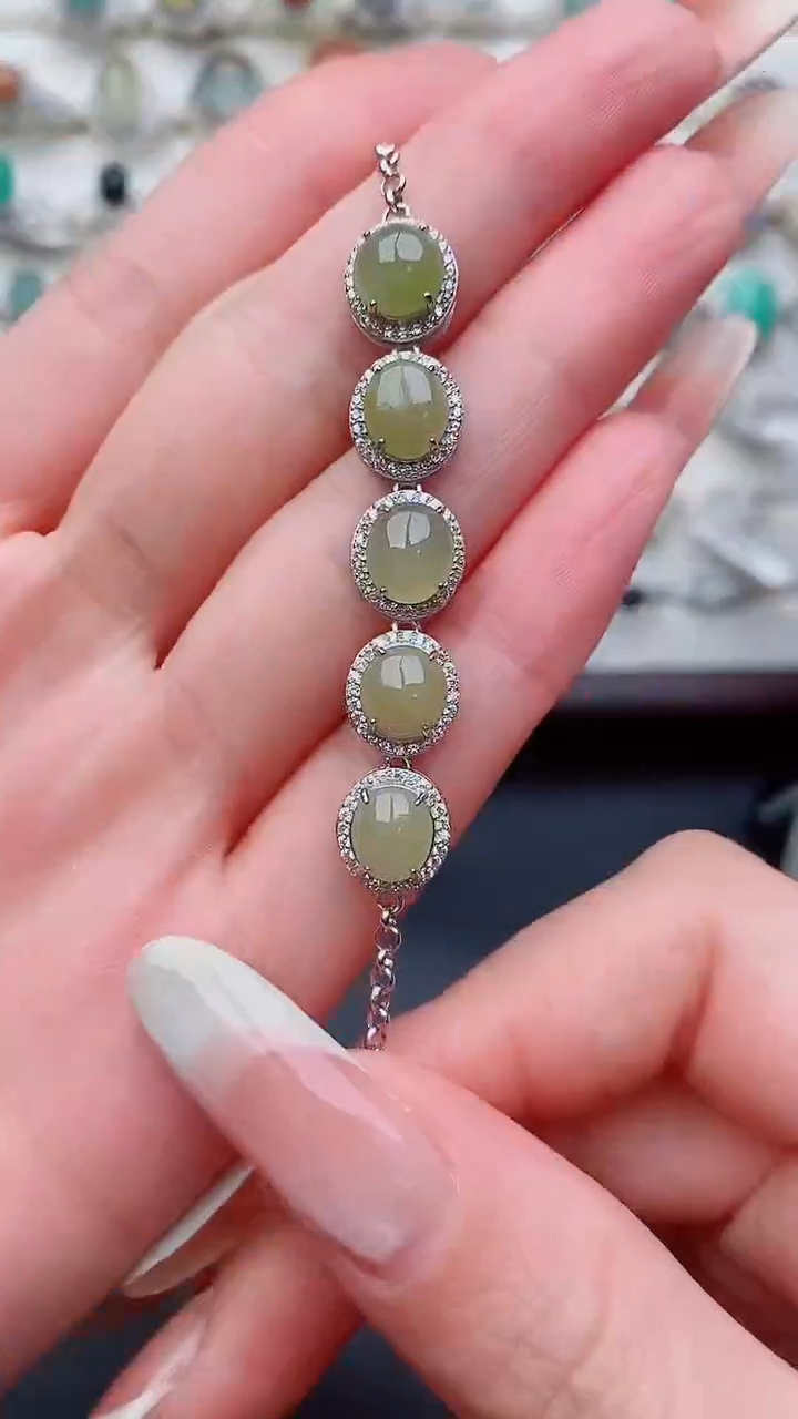 银S925镶嵌戒指翡翠...