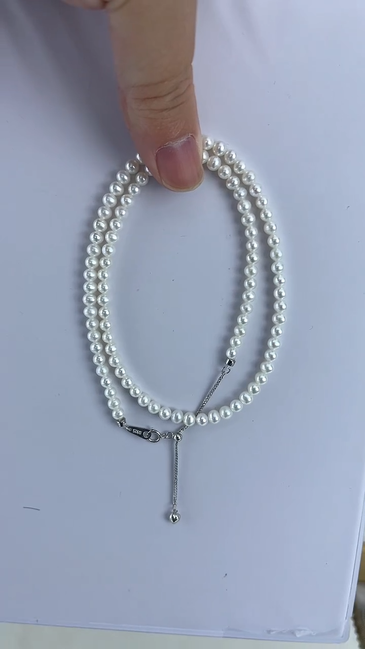 【闪购商品】淡水珍珠颈饰未镶嵌21天然极光珍珠奥白光小米珠4-5