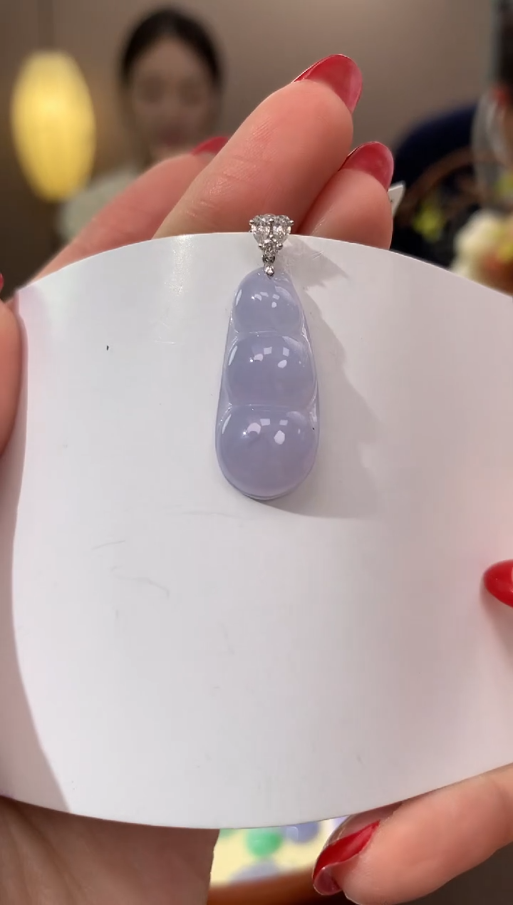 【闪购商品】翡翠颈饰18K金镶嵌天然缅甸a货翡翠