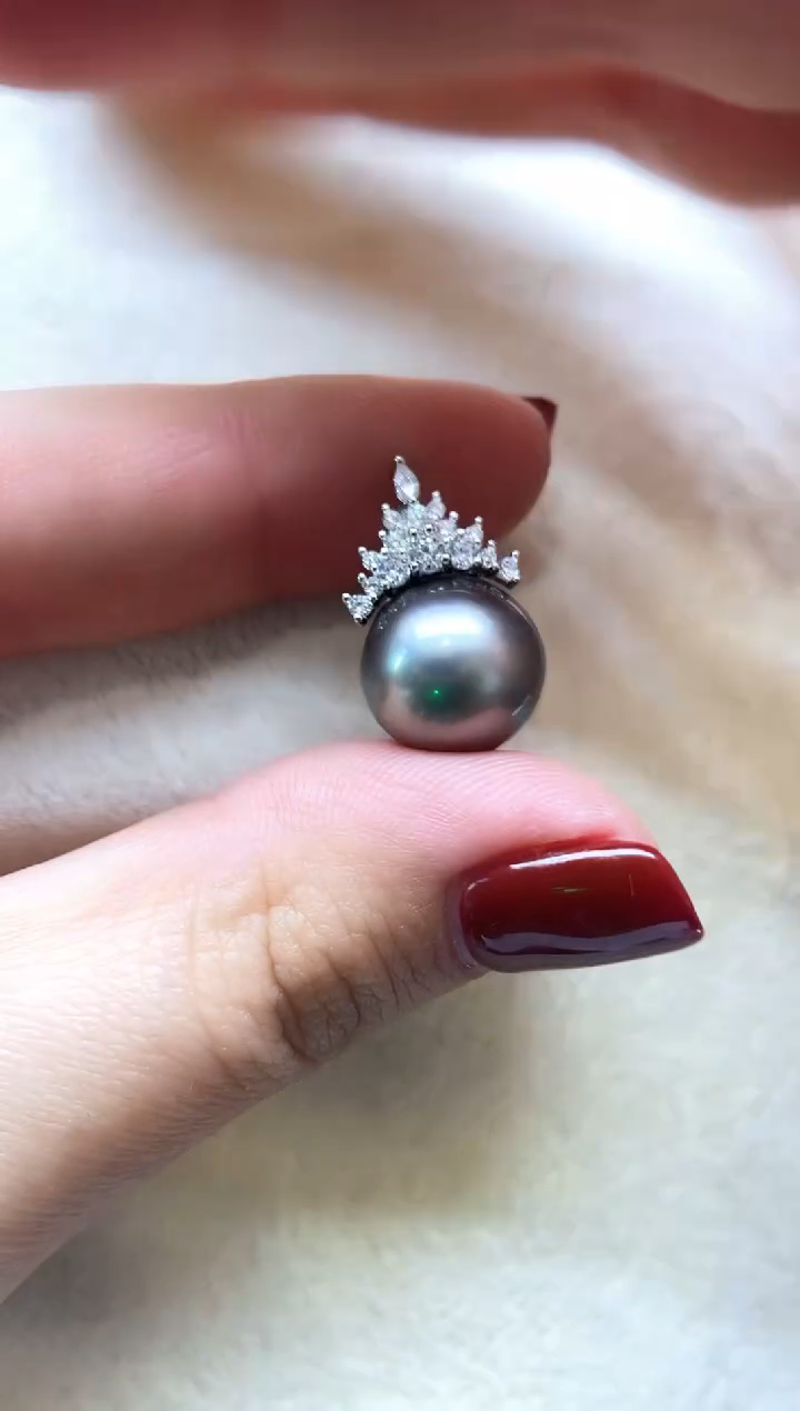 【闪购商品】海水珍珠吊坠银S925镶嵌大溪地吊坠