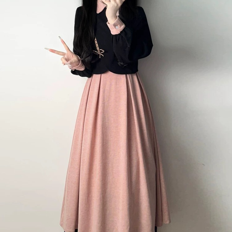 2025春季新款法式连衣裙女大码千金感小个子胖MM香风裙子套装
