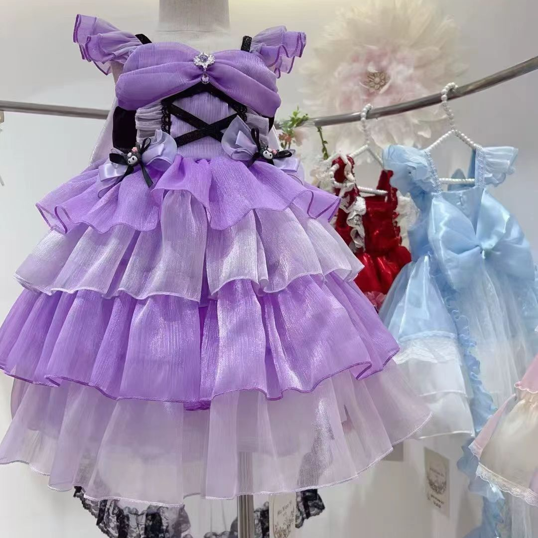 女蛋糕裙可爱风少女风法式连衣裙宝宝童装蓝色女童小女孩