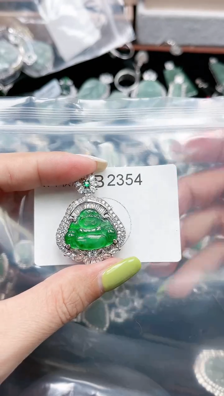 【闪购商品】翡翠颈饰未镶嵌赠皮绳2354
